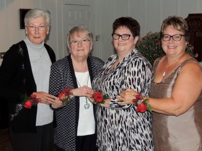 Four of this year's retirees (left to right): Linda Smith, Sheri Moore, Margaret Raymond, and Sandra Lawrence.
