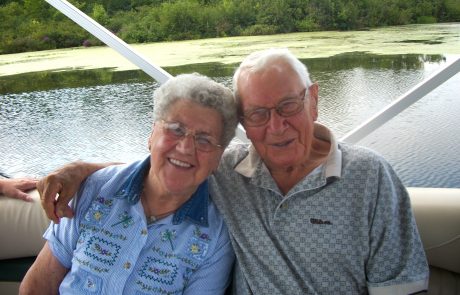 Senior couple smiling